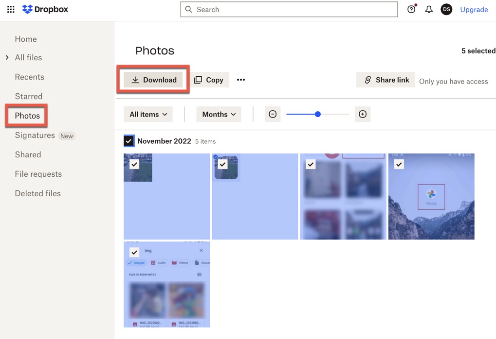 dropbox récupérer des photos perdues