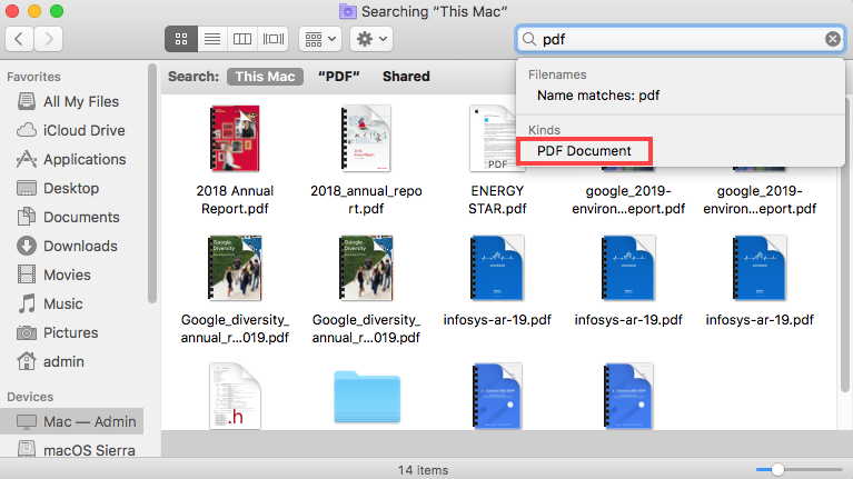 Vind PDF-bestanden op Mac