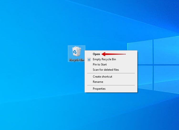 Open the Windows Recycle Bin.