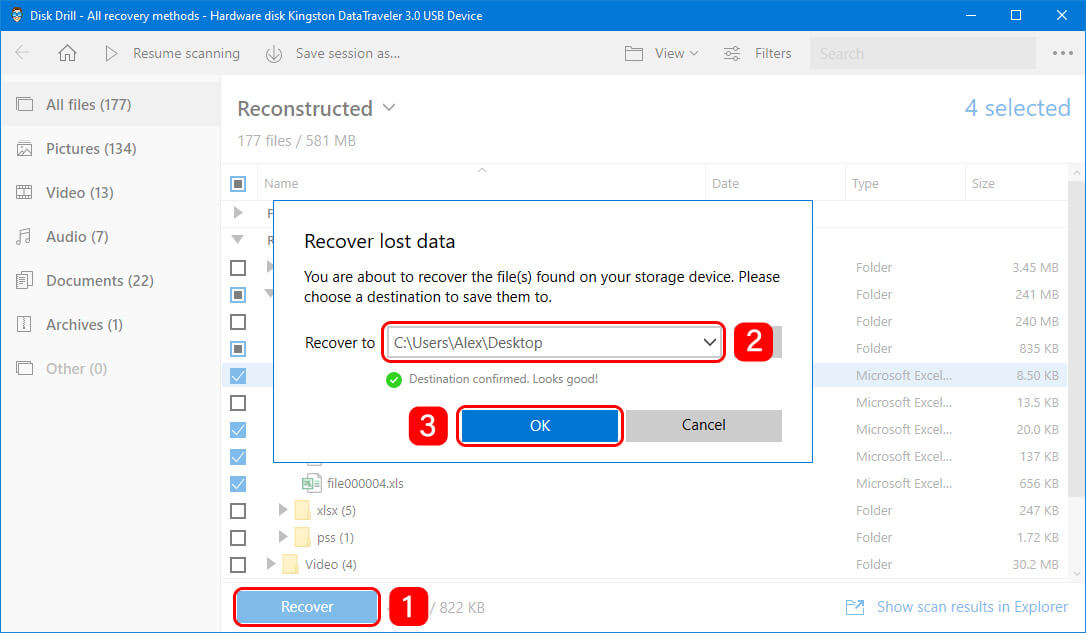 Gendan slettede excel-filer