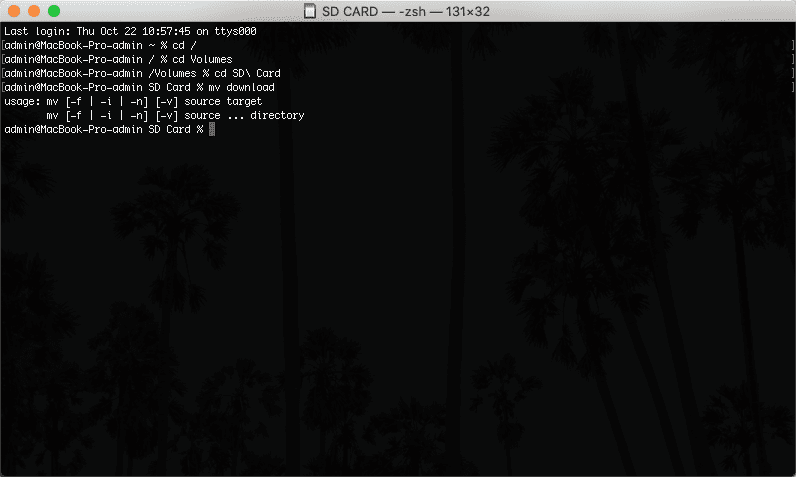 Recover files in mac terminal