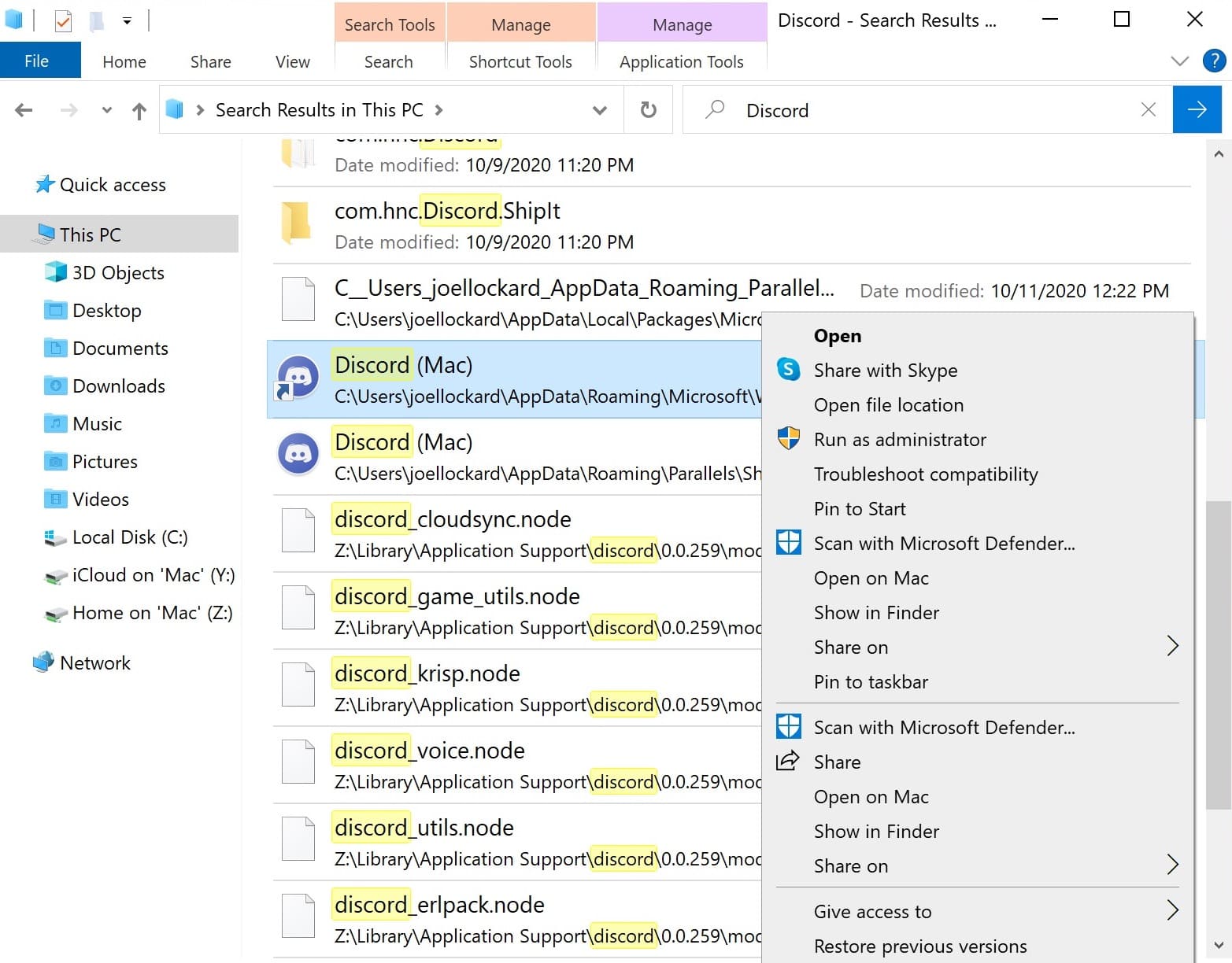 recovering lost download using temporary files