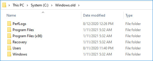 windows.old folder