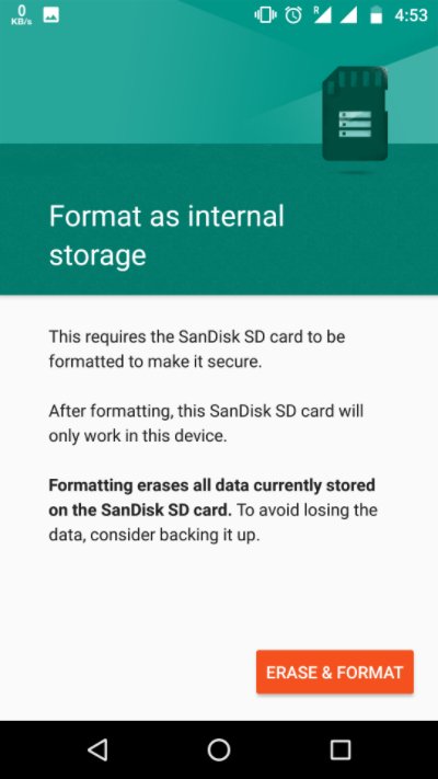 Format Internal Storage