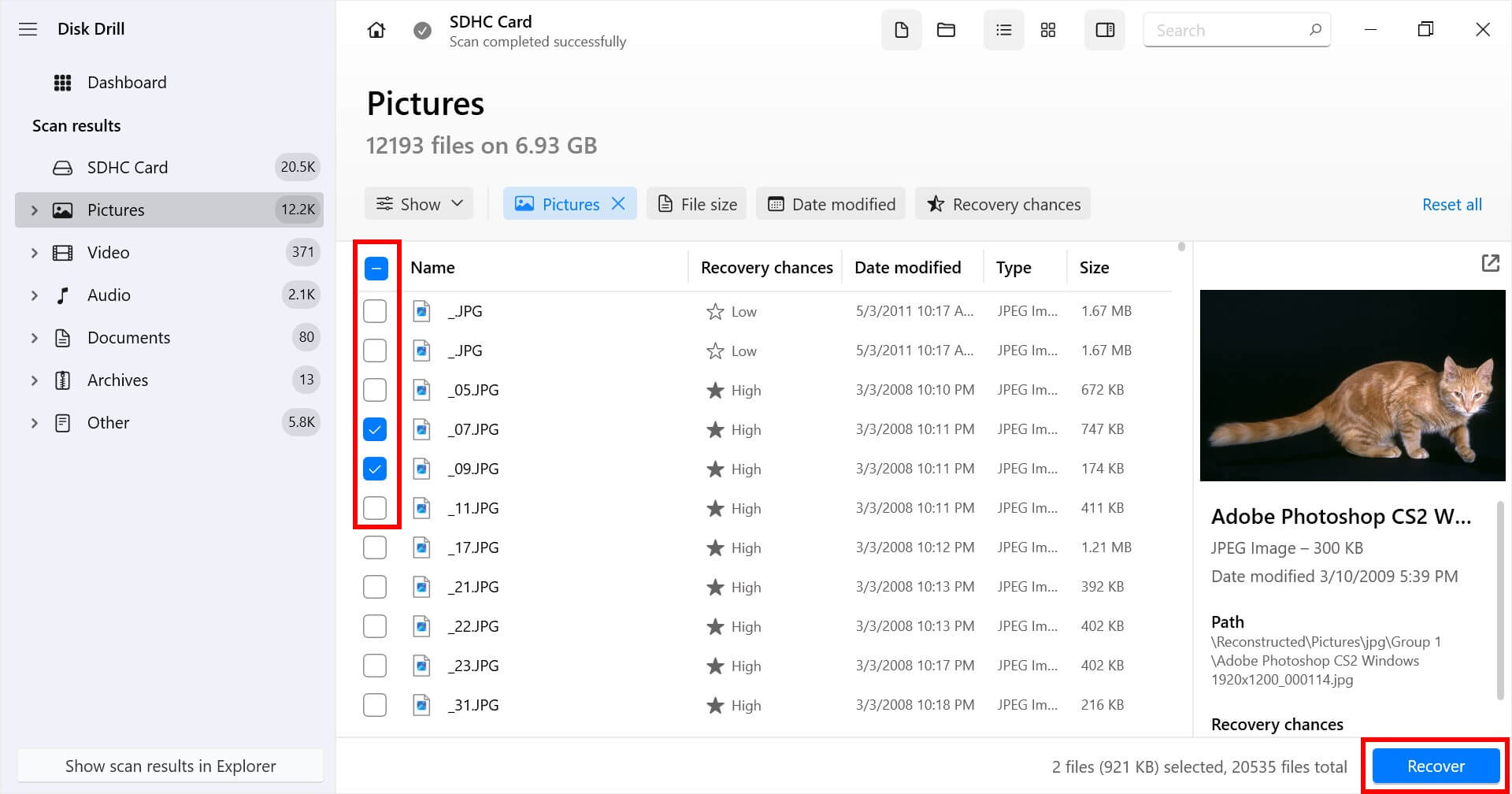 select files on micro sd card