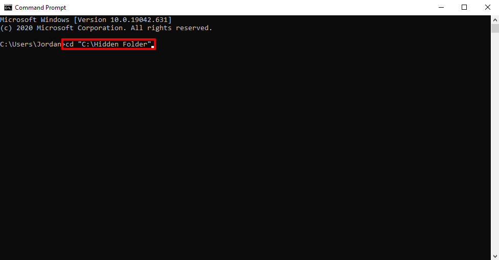 Hidden folder command