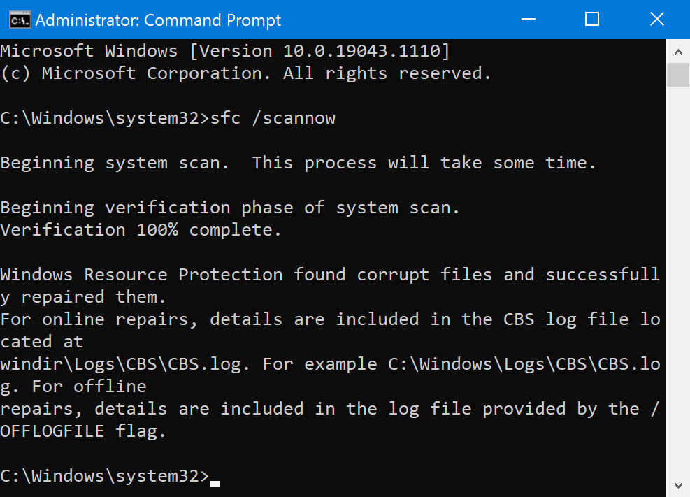 utiliser la commande sfc dans l'invite de commandes