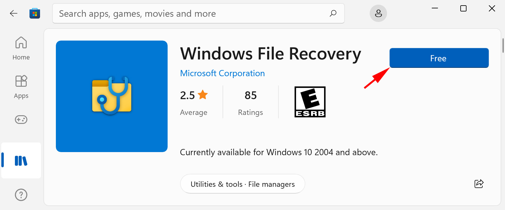 Instalar Windows File Recovery