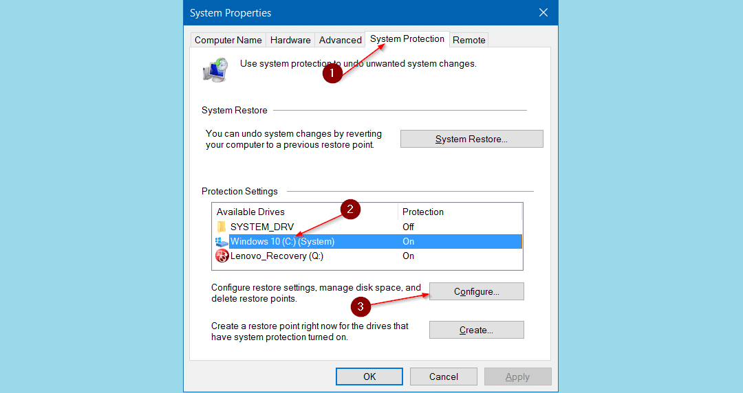 configuring disk space