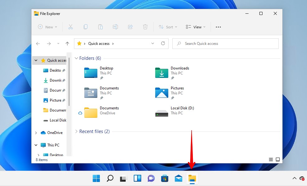 Opening File Explorer.