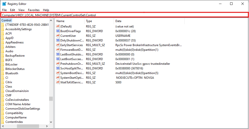 Navigating in the registry to select StorageDevicePolicies