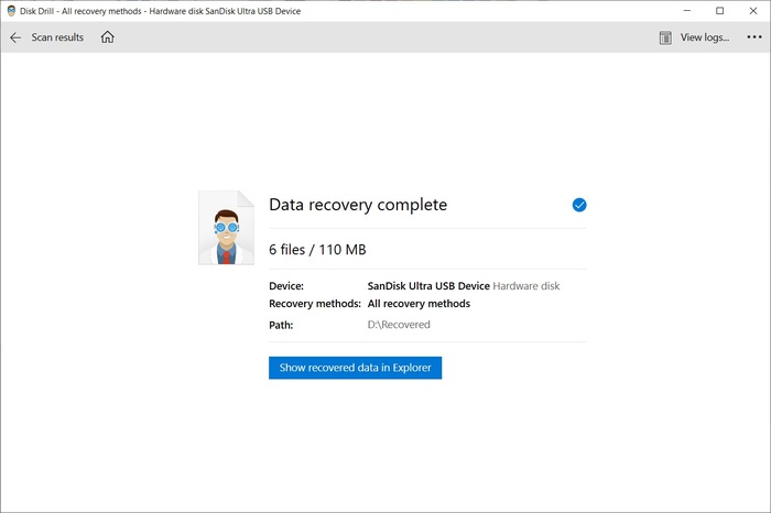 arw disk drill recovery complete