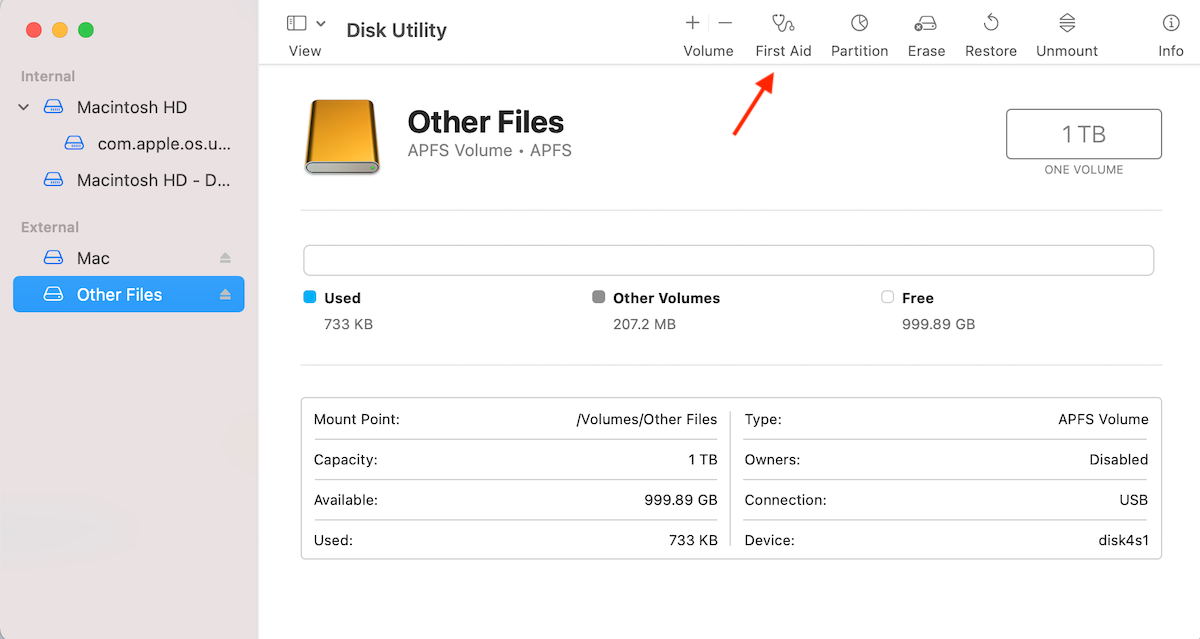 how to fix a partition via Disk Utility