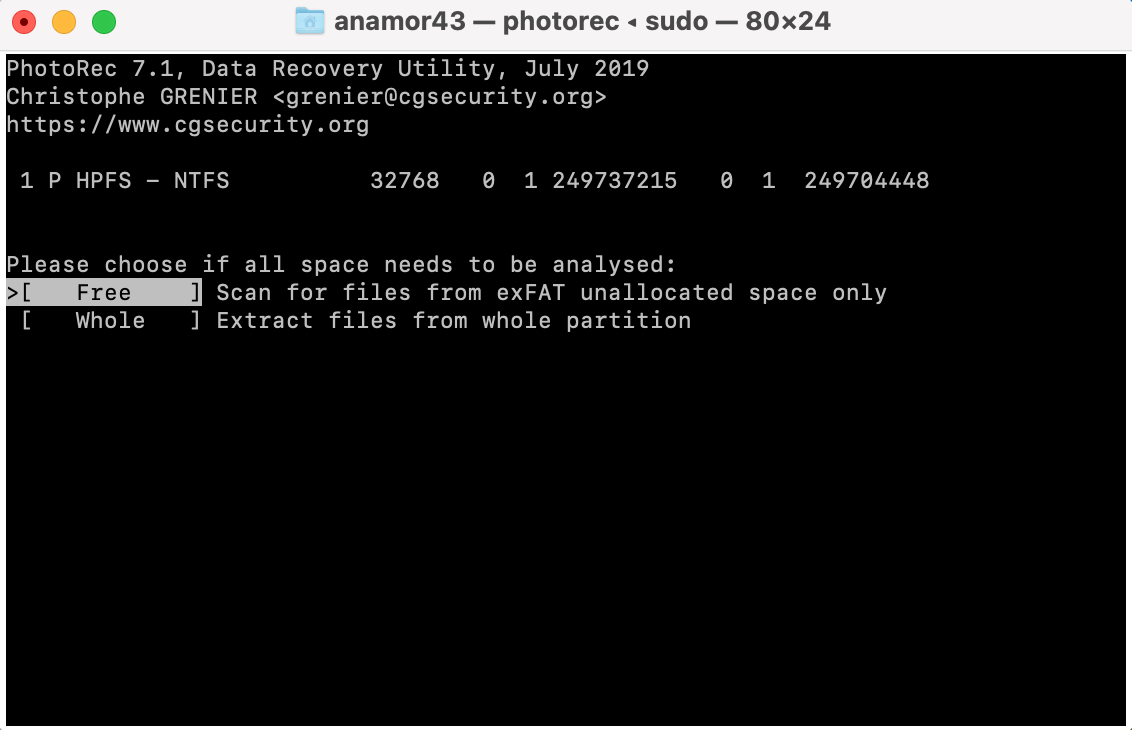 free whole scan photorec mac