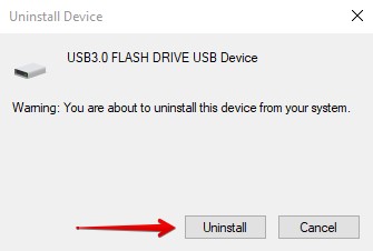 Avinstallerar USB-drivrutinen.