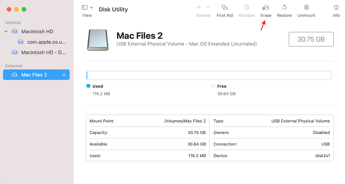 how to format USB Drive on Mac via disk utility