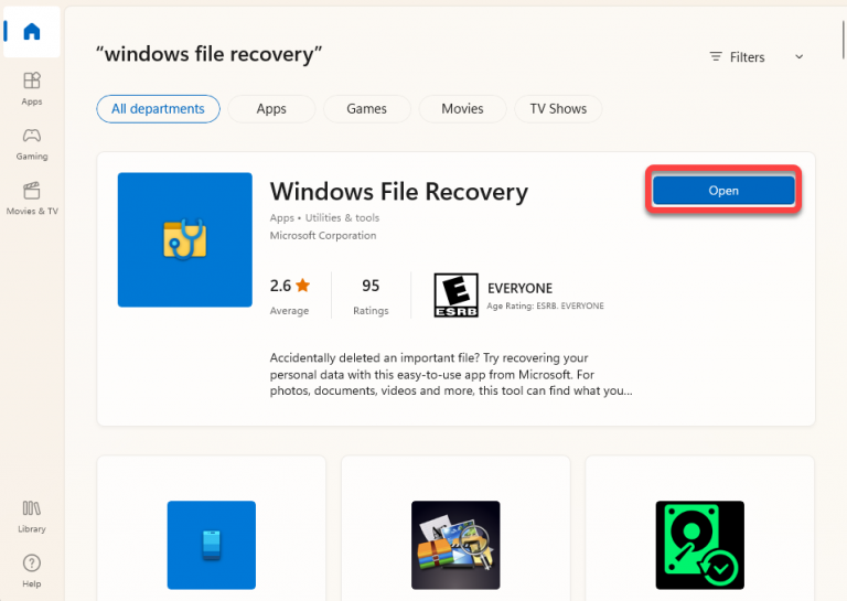 How to use microsoft windows file recovery tool list of commands 