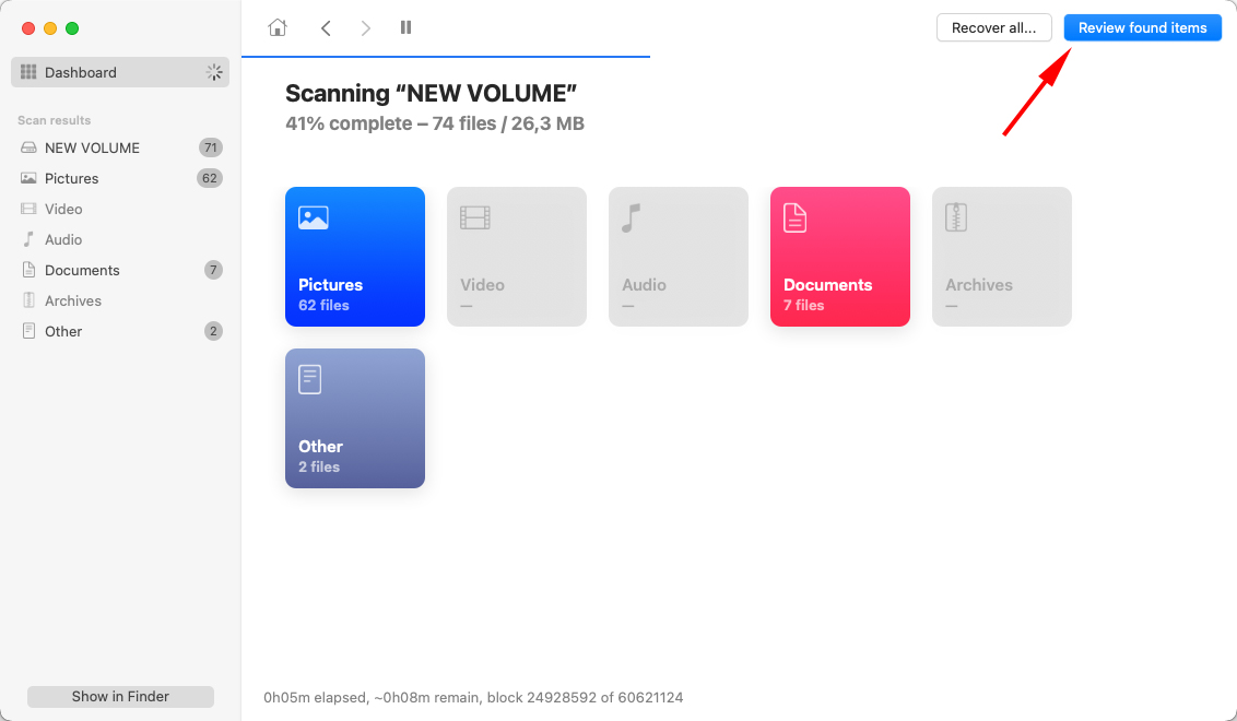 how to review files on disk drill Mac