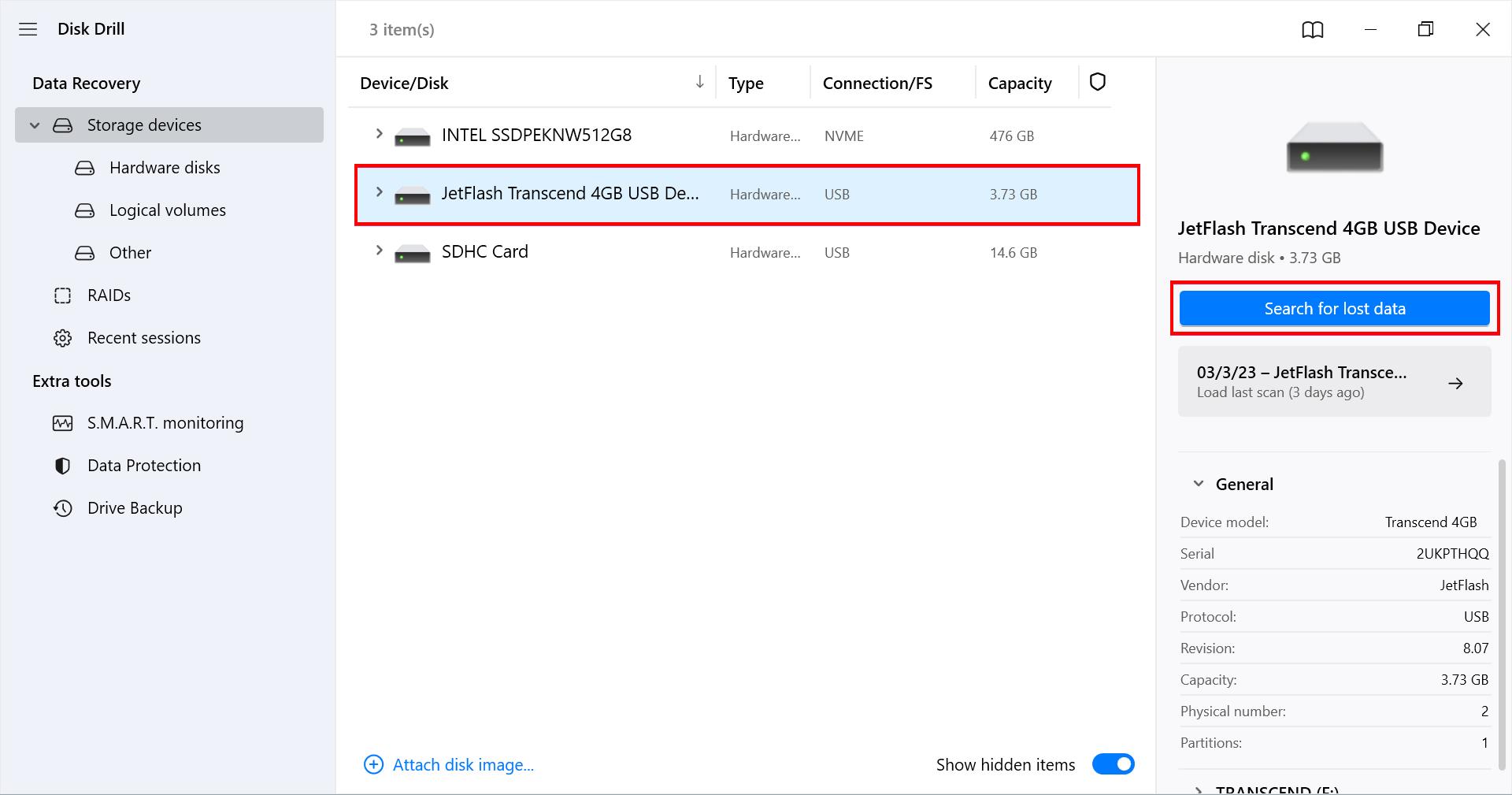 select usb drive that needs formatting