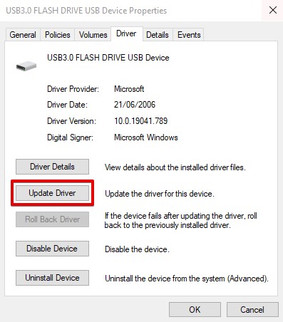 Updating the driver.