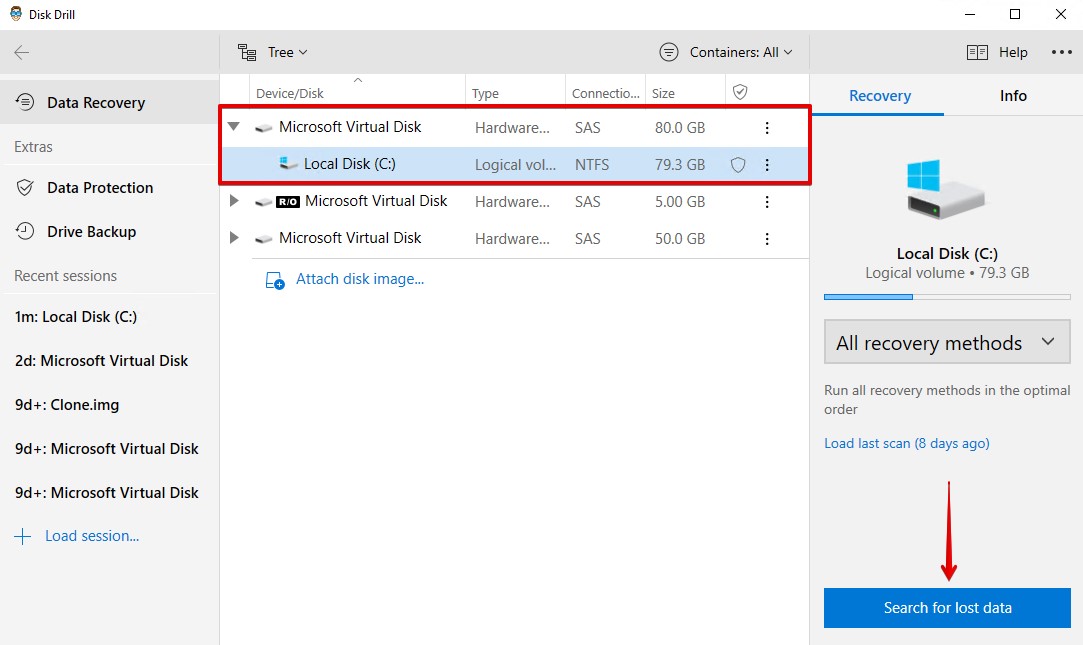 Scanning your drive using Disk Drill.