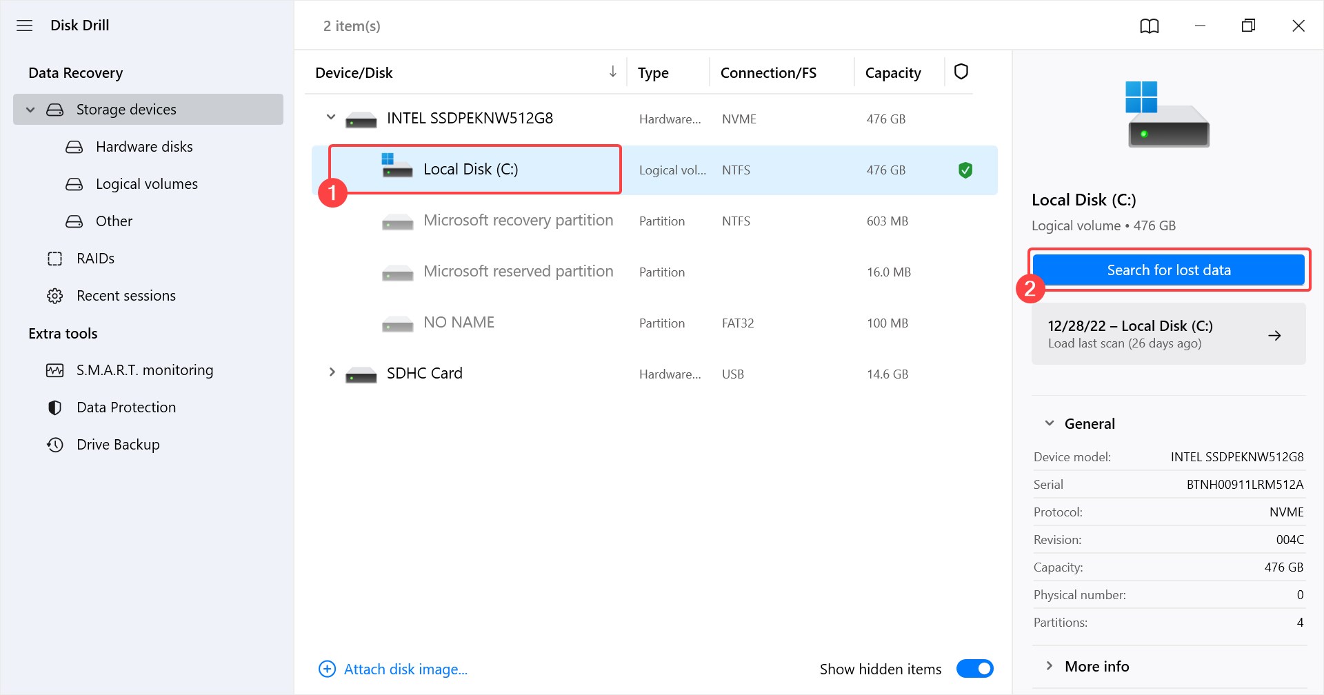 select ntfs partition from the list