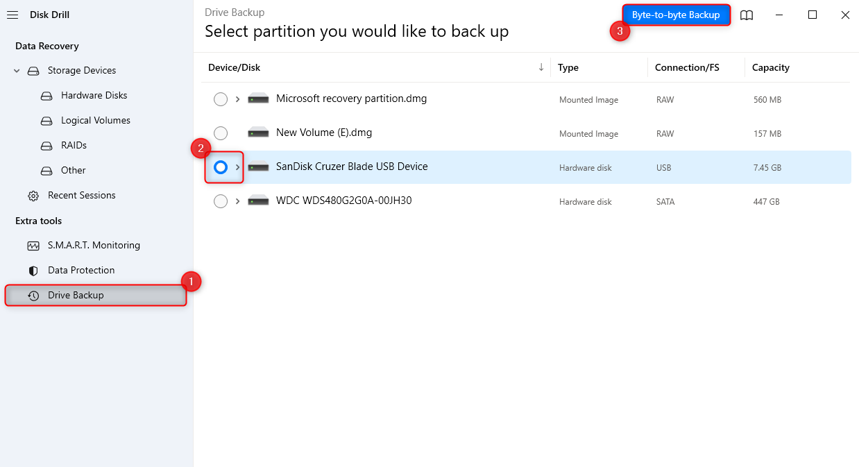 creating a byte to byte backup