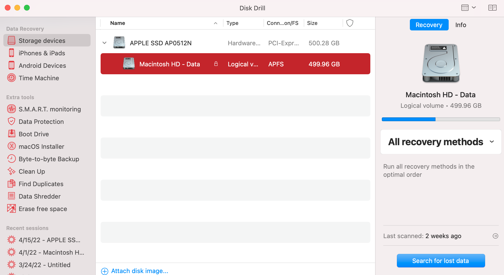 buscar datos perdidos disk drill