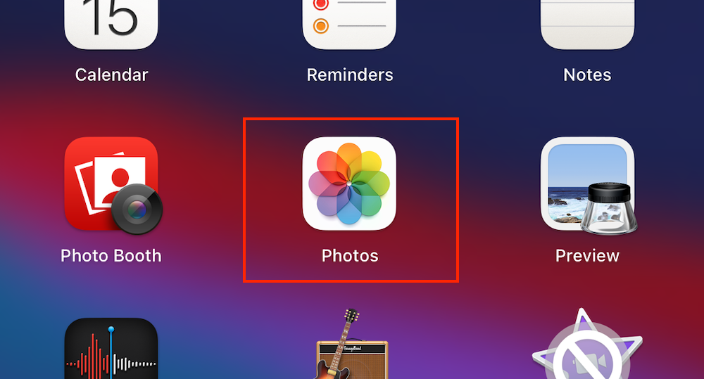 icono de fotos en launchpad mac