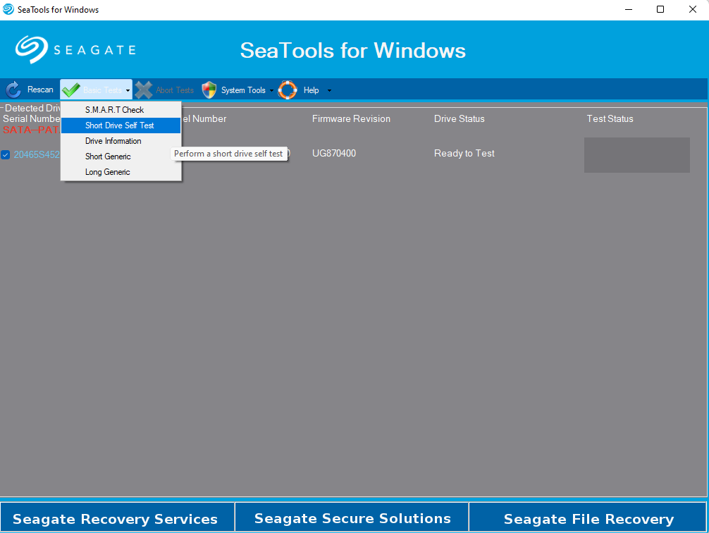 using the seagate recovery tool for recovering files