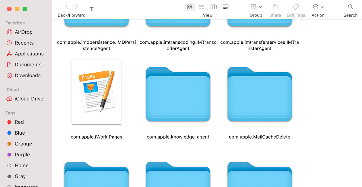 åbnet midlertidig mappe