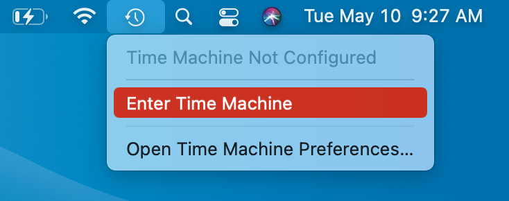 enter time machine on mac