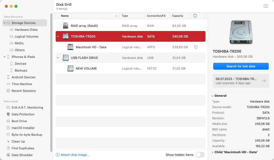 disk drill storage devices mac