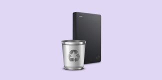 recycle bin on external drive