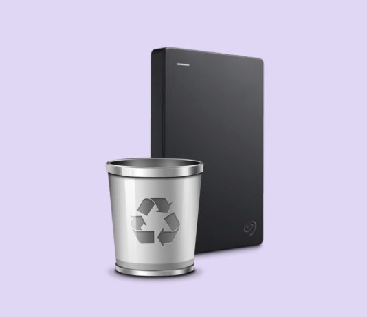 recycle bin on external drive