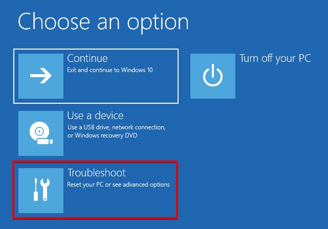 Troubleshooting this PC.