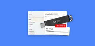 usb drive shows no media