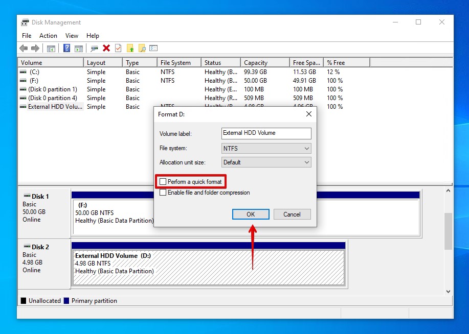 Defining the format parameters.