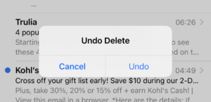 undo delete email