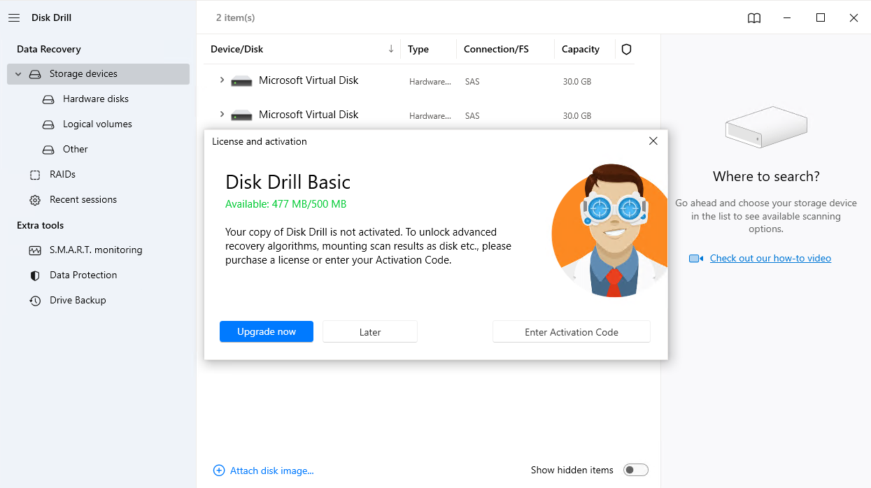 Tarification de Disk Drill.