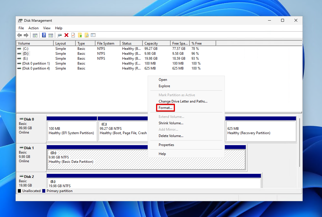 Formatting the LaCie hard drive.