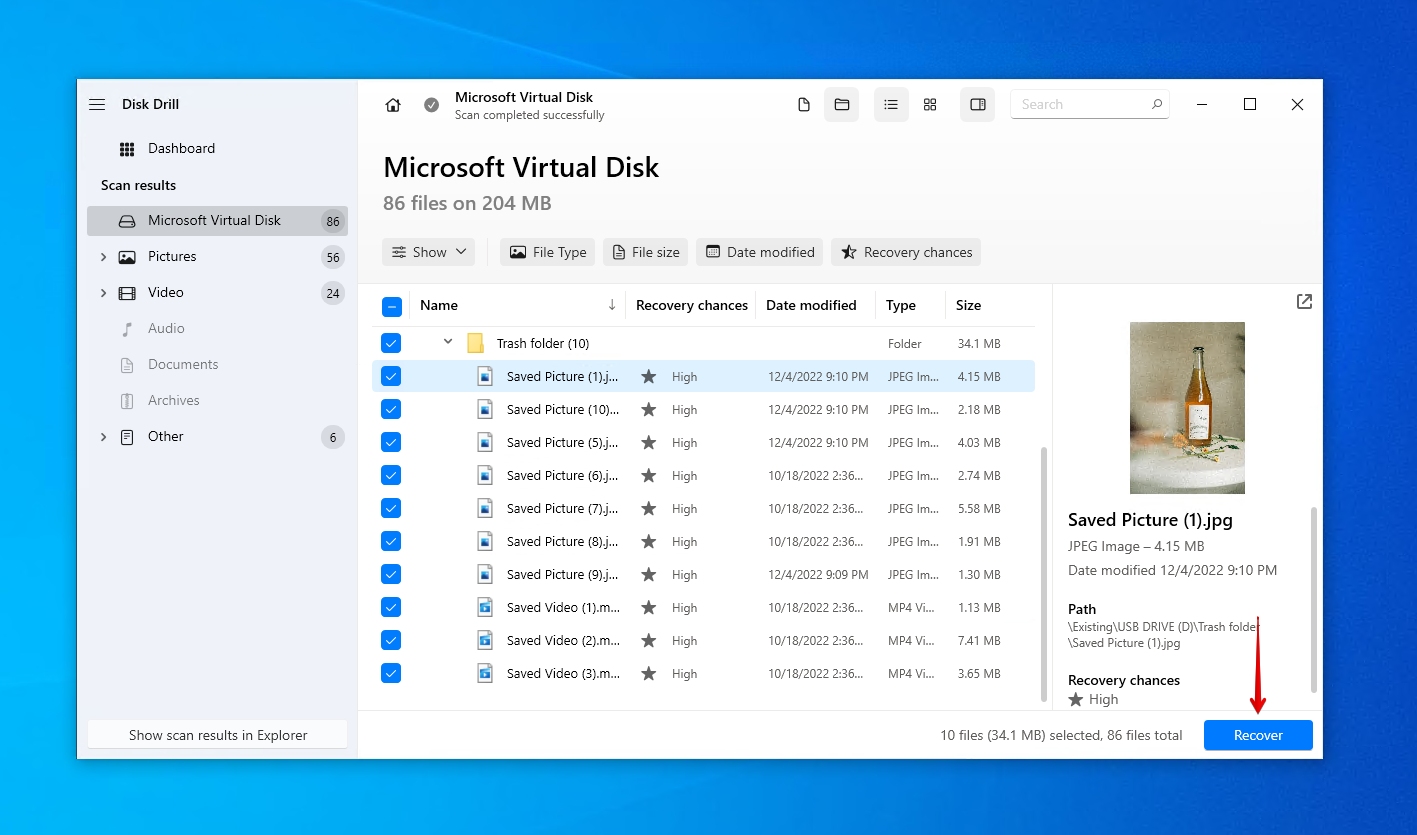 Recovering data from the USB with Disk Drill.