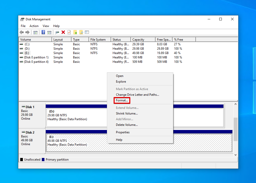 Formatting the WD hard drive.