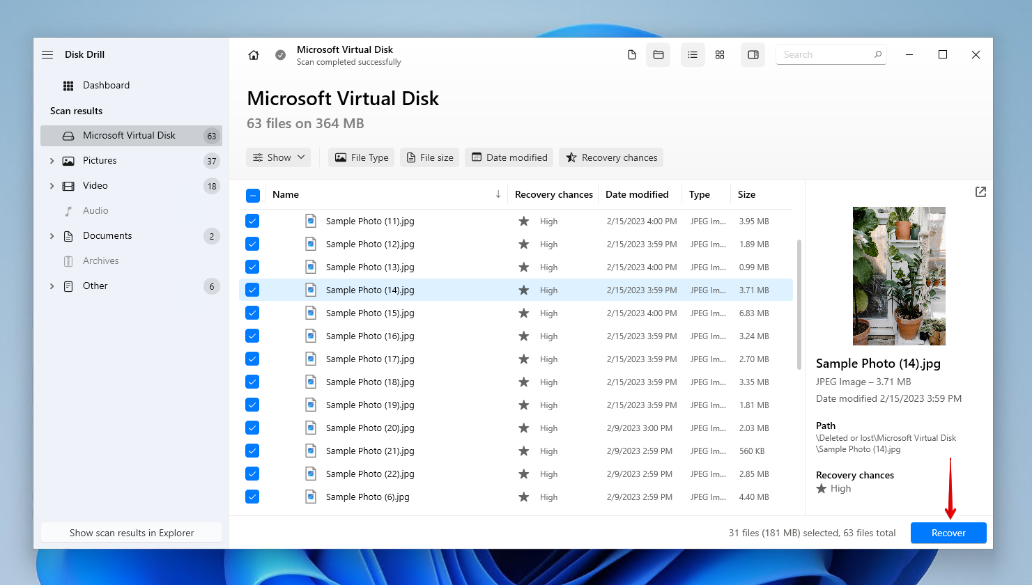 Recovering data from the lost partition.