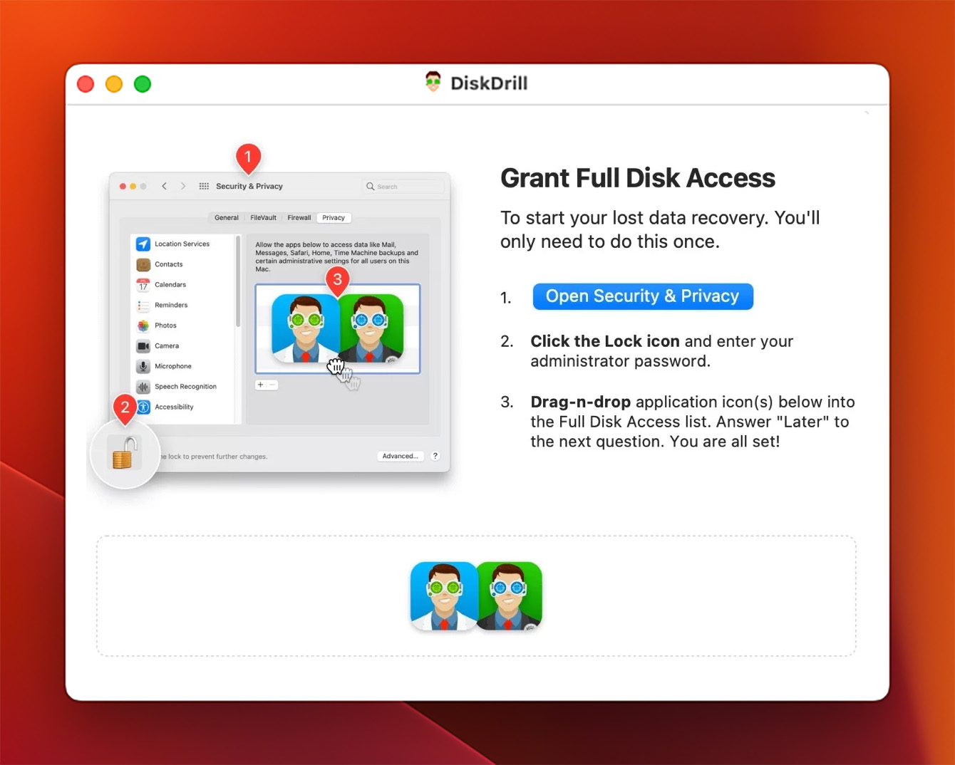 grant full disk access