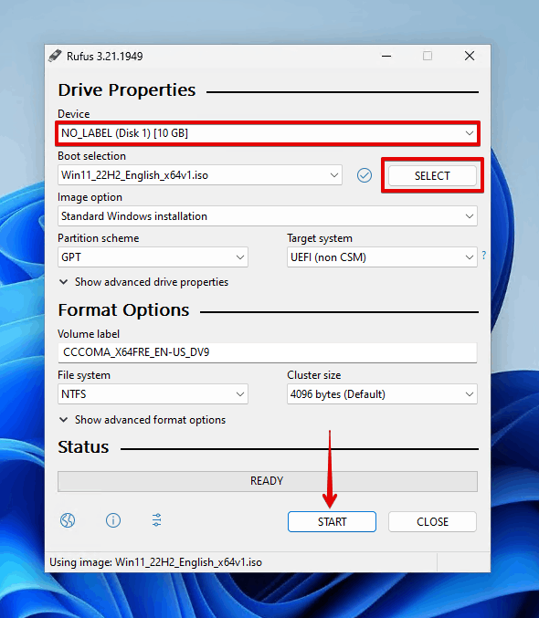 Skapa en startbar Windows USB.