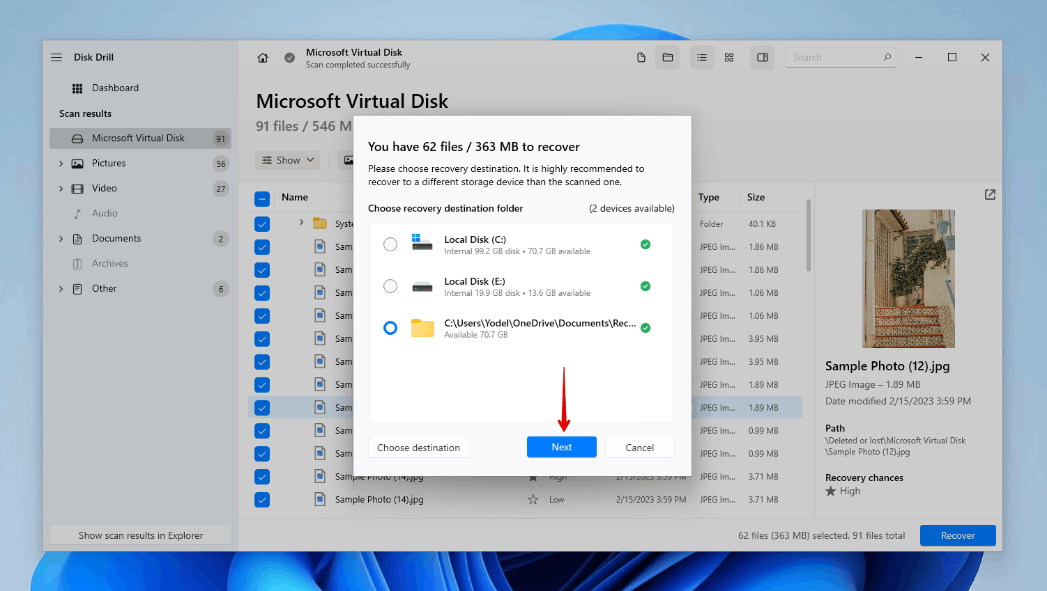 Finishing unallocated hard drive data recovery.