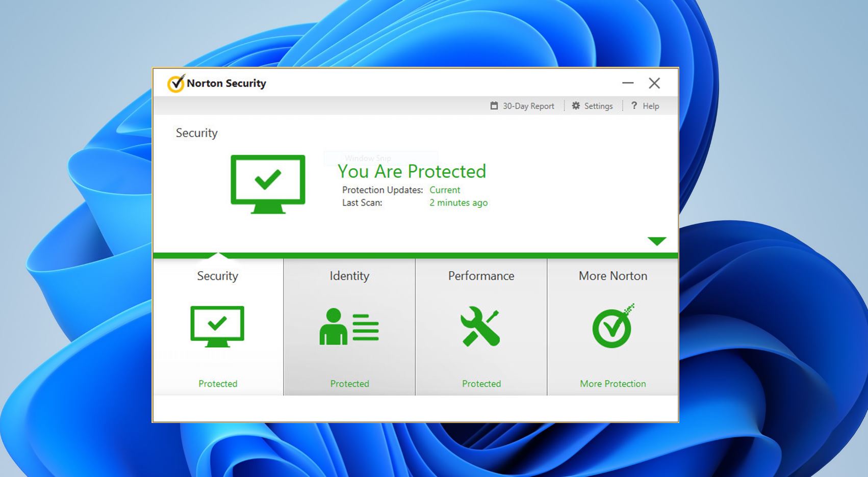 شاشة البداية لبرنامج Norton Antivirus.