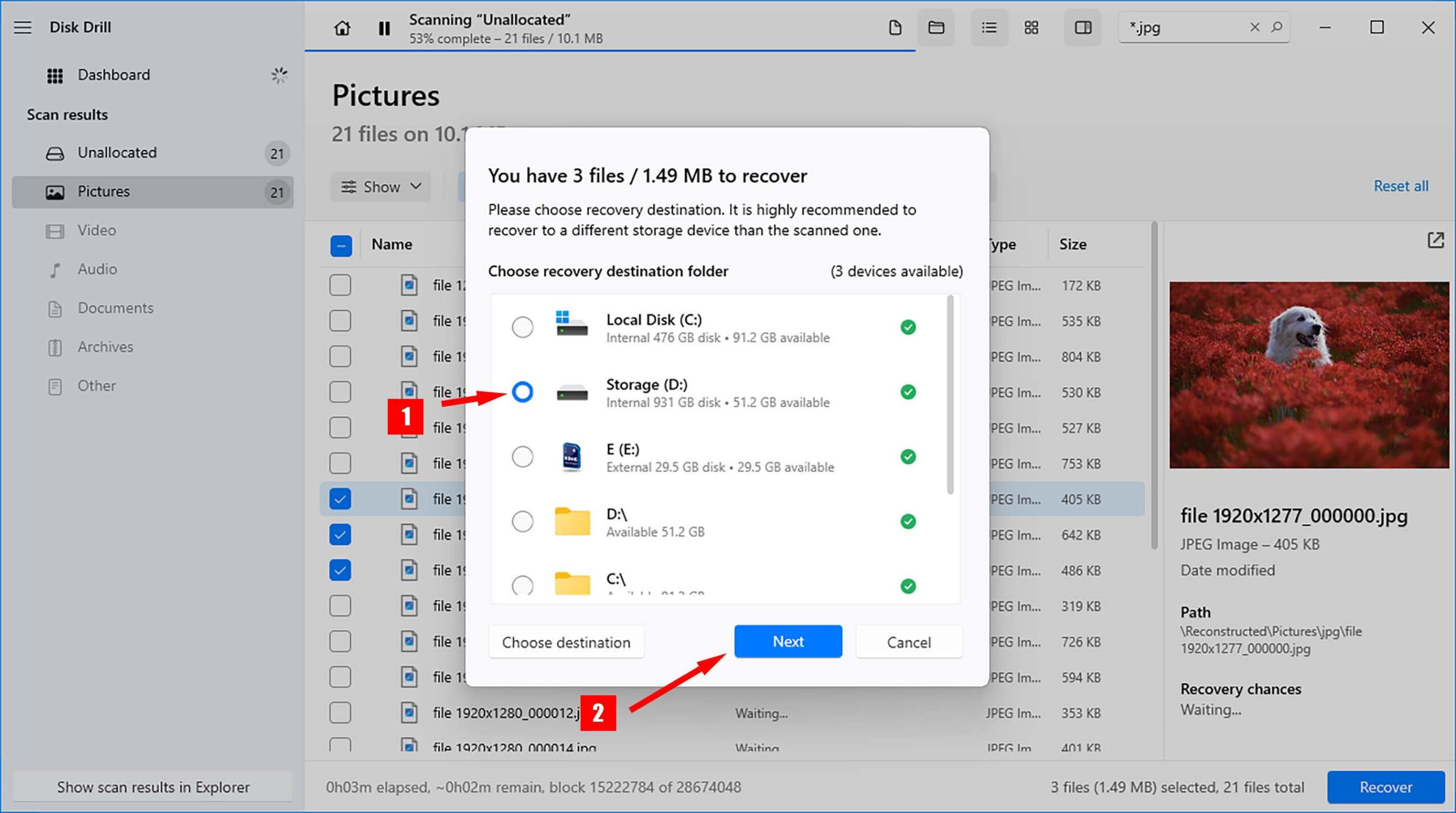 Finalize the data recovery process