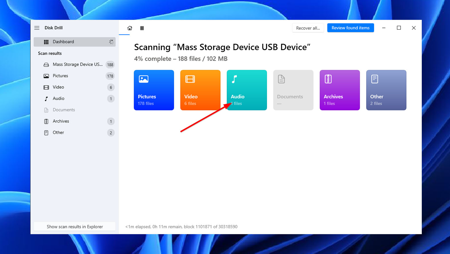 Disk Drill Scanning